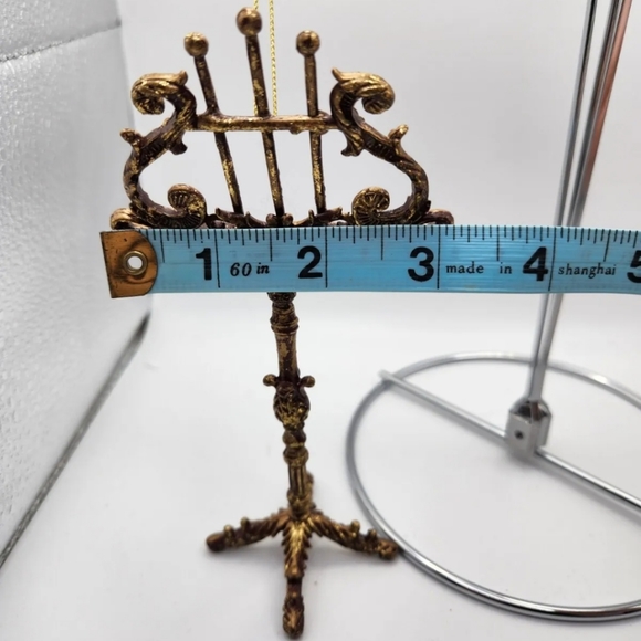 Christmas Ornament, Set of 2 music stands, Gold - Picture 7 of 8